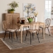 Baxton Studio Brenna Modern Bohemian Greywashed Rattan and Natural Brown Finished Wood 5-Piece Dining Set - BSOKYG005C-Natural Oak/Light Grey-5PC Dining Set
