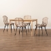Baxton Studio Brenna Modern Bohemian Greywashed Rattan and Natural Brown Finished Wood 5-Piece Dining Set - BSOKYG005C-Natural Oak/Light Grey-5PC Dining Set