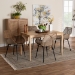 Baxton Studio Ballerina Modern Bohemian Greywashed Rattan and Black Metal 5-Piece Dining Set - BSOKYG006C-Natural Oak/Light Grey-5PC Dining Set