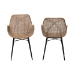 bali & pari Ballerina Modern Bohemian Greywashed Rattan and Black Metal 2-Piece Dining Chair Set - BSOBalerina3-Light Grey Rattan-DC