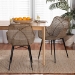 bali & pari Ballerina Modern Bohemian Greywashed Rattan and Black Metal 2-Piece Dining Chair Set - BSOBalerina3-Light Grey Rattan-DC