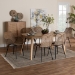 Baxton Studio Emmali Modern Bohemian Greywashed Rattan and Natural Brown Finished Wood 7-Piece Dining Set - BSOKYG015C-Natural Oak/Light Grey-7PC Dining Set