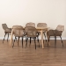 Baxton Studio Emmali Modern Bohemian Greywashed Rattan and Natural Brown Finished Wood 7-Piece Dining Set - BSOKYG015C-Natural Oak/Light Grey-7PC Dining Set