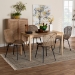 Baxton Studio Sabelle Japandi Natural Brown Finished Wood and Greywashed Rattan 5-Piece Dining Set - BSOKYG007C-Natural Oak/Light Grey-5PC Dining Set