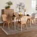 Baxton Studio Sabelle Japandi Natural Brown Mahogany Wood and Rattan 5-Piece Dining Set - BSOKYG007C-Natural-5PC Dining Set