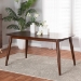 Baxton Studio Flora Mid-Century Modern Walnut Brown Finished Wood Dining Table - BSOFlora-Walnut/Crown Cut Veneer-DT