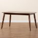 Baxton Studio Flora Mid-Century Modern Walnut Brown Finished Wood Dining Table - BSOFlora-Walnut/Crown Cut Veneer-DT