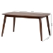 Baxton Studio Flora Mid-Century Modern Walnut Brown Finished Wood Dining Table - BSOFlora-Walnut/Crown Cut Veneer-DT