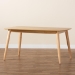 Baxton Studio Flora Mid-Century Modern Natural Oak Finished Wood Dining Table - BSOFlora-Natural Oak-DT