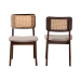 Baxton Studio Dannon Mid-Century Modern Grey Fabric and Walnut Brown Finished Wood 2-Piece Dining Chair Set - BSOCS001C-Walnut/Light Grey-DC-2PK