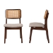 Baxton Studio Dannon Mid-Century Modern Grey Fabric and Walnut Brown Finished Wood 2-Piece Dining Chair Set - BSOCS001C-Walnut/Light Grey-DC-2PK