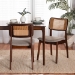 Baxton Studio Dannon Mid-Century Modern Grey Fabric and Walnut Brown Finished Wood 2-Piece Dining Chair Set - BSOCS001C-Walnut/Light Grey-DC-2PK