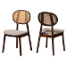 Baxton Studio Darrion Mid-Century Modern Grey Fabric and Walnut Brown Finished Wood 2-Piece Dining Chair Set