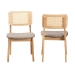 Baxton Studio Dannon Mid-Century Modern Grey Fabric and Ntural Oak Finished Wood 2-Piece Dining Chair Set - BSOCS001C-Natural Oak/Light Grey-DC-2PK