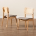 Baxton Studio Dannon Mid-Century Modern Grey Fabric and Ntural Oak Finished Wood 2-Piece Dining Chair Set - BSOCS001C-Natural Oak/Light Grey-DC-2PK
