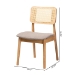 Baxton Studio Dannon Mid-Century Modern Grey Fabric and Ntural Oak Finished Wood 2-Piece Dining Chair Set - BSOCS001C-Natural Oak/Light Grey-DC-2PK