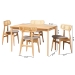 Baxton Studio Tarana Mid-Century Modern Grey Fabric and Natural Oak Finished Wood 5-Piece Dining Set - BSOCS002C-Natural Oak/Light Grey-5PC Dining Set
