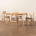 Baxton Studio Tarana Mid-Century Modern Grey Fabric and Natural Oak Finished Wood 5-Piece Dining Set - BSOCS002C-Natural Oak/Light Grey-5PC Dining Set
