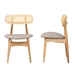 Baxton Studio Tarana Mid-Century Modern Grey Fabric and Natural Oak Finished Wood 2-Piece Dining Chair Set - BSOCS002C-Natural Oak/Light Grey-DC-2PK