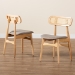Baxton Studio Tarana Mid-Century Modern Grey Fabric and Natural Oak Finished Wood 2-Piece Dining Chair Set - BSOCS002C-Natural Oak/Light Grey-DC-2PK