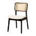 Baxton Studio Dannon Mid-Century Modern Cream Fabric and Black Finished Wood 5-Piece Dining Set - BSOCS001C-Black/Cream-5PC Dining Set