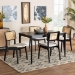 Baxton Studio Dannon Mid-Century Modern Cream Fabric and Black Finished Wood 5-Piece Dining Set - BSOCS001C-Black/Cream-5PC Dining Set