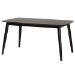 Baxton Studio Dannon Mid-Century Modern Cream Fabric and Black Finished Wood 7-Piece Dining Set - BSOCS001C-Black/Cream-7PC Dining Set