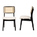 Baxton Studio Dannon Mid-Century Modern Cream Fabric and Black Finished Wood 2-Piece Dining Chair Set - BSOCS001C-Black/Cream-DC-2PK