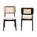 Baxton Studio Dannon Mid-Century Modern Cream Fabric and Black Finished Wood 2-Piece Dining Chair Set - BSOCS001C-Black/Cream-DC-2PK