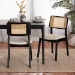 Baxton Studio Dannon Mid-Century Modern Cream Fabric and Black Finished Wood 2-Piece Dining Chair Set - BSOCS001C-Black/Cream-DC-2PK