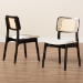 Baxton Studio Dannon Mid-Century Modern Cream Fabric and Black Finished Wood 2-Piece Dining Chair Set - BSOCS001C-Black/Cream-DC-2PK