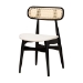 Baxton Studio Tarana Mid-Century Modern Cream Fabric and Black Finished Wood 5-Piece Dining Set - BSOCS002C-Black/Cream-5PC Dining Set