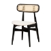 Baxton Studio Tarana Mid-Century Modern Cream Fabric and Black Finished Wood 7-Piece Dining Set - BSOCS002C-Black/Cream-7PC Dining Set