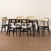 Baxton Studio Tarana Mid-Century Modern Cream Fabric and Black Finished Wood 7-Piece Dining Set - BSOCS002C-Black/Cream-7PC Dining Set