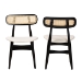 Baxton Studio Tarana Mid-Century Modern Cream Fabric and Black Finished Wood 2-Piece Dining Chair Set - BSOCS002C-Black/Cream-DC-2PK