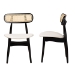 Baxton Studio Tarana Mid-Century Modern Cream Fabric and Black Finished Wood 2-Piece Dining Chair Set - BSOCS002C-Black/Cream-DC-2PK