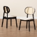 Baxton Studio Tarana Mid-Century Modern Cream Fabric and Black Finished Wood 2-Piece Dining Chair Set - BSOCS002C-Black/Cream-DC-2PK