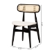 Baxton Studio Tarana Mid-Century Modern Cream Fabric and Black Finished Wood 2-Piece Dining Chair Set - BSOCS002C-Black/Cream-DC-2PK
