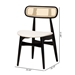 Baxton Studio Tarana Mid-Century Modern Cream Fabric and Black Finished Wood 2-Piece Dining Chair Set - BSOCS002C-Black/Cream-DC-2PK