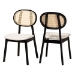 Baxton Studio Darrion Mid-Century Modern Cream Fabric and Black Finished Wood 2-Piece Dining Chair Set