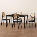 Baxton Studio Darrion Mid-Century Modern Cream Fabric and Black Finished Wood 5-Piece Dining Set - BSOCS004C-Black/Cream-5PC Dining Set