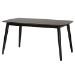 Baxton Studio Darrion Mid-Century Modern Cream Fabric and Black Finished Wood 7-Piece Dining Set - BSOCS004C-Black/Cream-7PC Dining Set