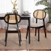 Baxton Studio Darrion Mid-Century Modern Cream Fabric and Black Finished Wood 2-Piece Dining Chair Set - BSOCS004C-Black/Cream-DC-2PK