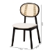 Baxton Studio Darrion Mid-Century Modern Cream Fabric and Black Finished Wood 2-Piece Dining Chair Set - BSOCS004C-Black/Cream-DC-2PK