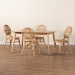 Baxton Studio Iris Modern Bohemian Natural Brown Rattan 5-Piece Dining Set - BSOKYG016C-Natural-5PC Dining Set