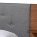 Baxton Studio Eliana Mid-Century Modern Transitional Grey Fabric and Ash Walnut Finished Wood King Size Platform Storage Bed with Built-In Nightstands - BSOMG0086-Dark Grey/Ash Walnut-King