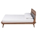 Baxton Studio Irina Mid-Century Modern Grey Fabric and Ash Walnut Finished Wood King Size Platform Bed - BSOMG00874-Dark Grey/Ash Walnut-King