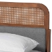 Baxton Studio Irina Mid-Century Modern Grey Fabric and Ash Walnut Finished Wood King Size Platform Bed - BSOMG00874-Dark Grey/Ash Walnut-King