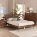 Baxton Studio Irina Mid-Century Modern Grey Fabric and Ash Walnut Finished Wood King Size Platform Bed - BSOMG00874-Dark Grey/Ash Walnut-King
