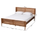Baxton Studio Gardwin Mid-Century Modern Ash Walnut Finished Wood King Size Platform Bed - BSOMG0089-Ash Walnut Rattan-King